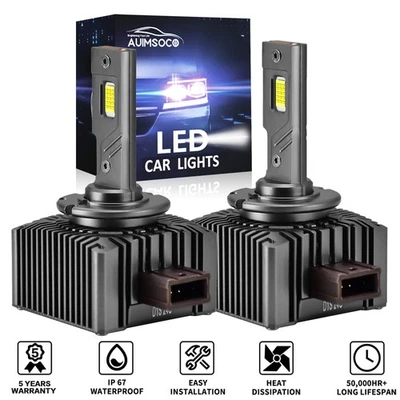 D1S D1R LED Headlight Bulbs Hi/Lo 80W 8000LM 6000K For 2011 2014 2016 Kia Optima - Image 1 of 4