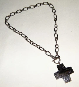 SILPADA 925 "VIRTUOSITY" CROSS NECKLACE Southwestern~38g~Sterling Silver~N0557 - Picture 1 of 11