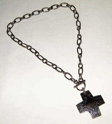 SILPADA 925 "VIRTUOSITY" CROSS NECKLACE Southwestern~38g~Sterling Silver~N0557 - Image 1 of 4