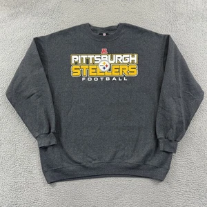 Felpa Vintage Pittsburgh Steelers Uomo XL Grigio Calcio NFL Sport Pullover - Foto 1 di 11