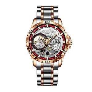 Men's Flywheel Automatic Skeleton Waterproof Watch - Steel Band Self-Winding ... - Picture 1 of 6
