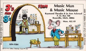 Vintage CB Radio QSL Postcard KIN 9384 Roseville Michigan USA - Picture 1 of 2