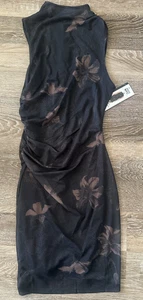 Mini Vestido Madden NYC Sin Mangas Malla Forrado Negro Marrón Floral Juniors XXS 00 - Imagen 1 de 11