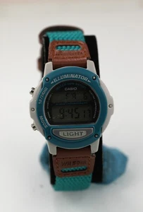 Reloj Casio Mujer Gris Verde Plástico 50m Cuero Alarma Fecha Cron Luz Cuarzo - Imagen 1 de 6