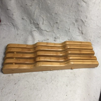 Bloque de cuchillos organizador de cocina con cajón o encimera de bambú 5 ranuras Foto 1 de 4