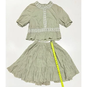 See By Chloe Paris Set Lace Trim Top & Tiered Skirt Cottagecore Women's - Picture 1 of 5