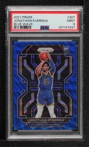 2021-22 Panini Prizm Blue Wave Prizm Jonathan Kuminga #307 PSA 9 MINT Rookie RC - Picture 1 of 3