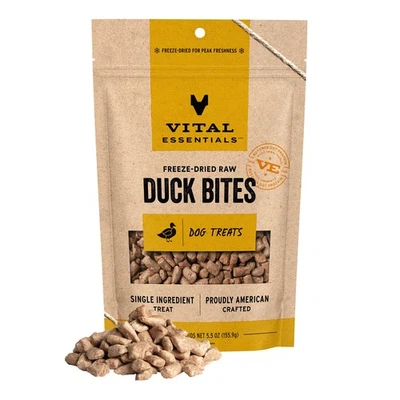 Vital Essentials Duck Bites Dog Treats, 5.5 oz | Freeze-Dried Raw | Single Pr... - Image 1 of 4