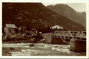 RPPC Bridge from Odda Hardanger Norway Real Photo Postcard - Picture 1 of 2