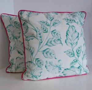 2 Penalver Concept Decorative Pillow, 20" X 20", Indoor Outdoor, Green & Pink - Picture 1 of 2