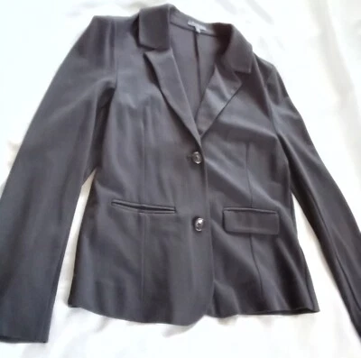 Blazer Madison Negro Grande, 16 Rayón Spandex Negro Sólido Elegante Chaqueta Pecho 36" Foto 1 de 4