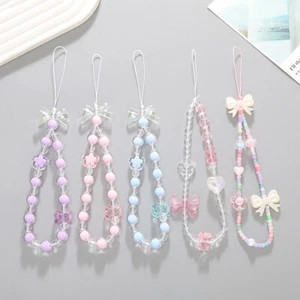 Sac en perles cœur pendentif breloque porte-clés porte-clés sangle téléphone portable lanière - Photo 1 sur 23