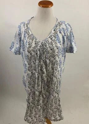 ROBERTA ROLLER RABBIT blue cotton block print Tunic Kurta Womens' M - Image 1 of 4