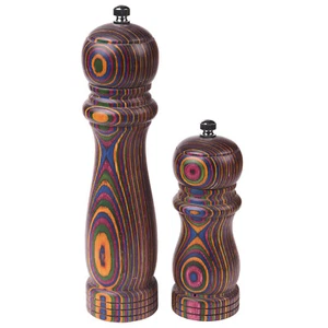 Island Bamboo Pakkawood Pepper Mill and Salt Mill Set - Picture 1 of 4