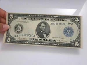 1914 Large $5 Blue Seal Kansas City FRN #J36805069A - Picture 1 of 12