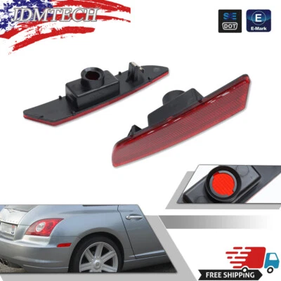 Para 04-08 Chrysler Crossfire lente vermelha para-lama traseiro luzes indicadoras laterais conjunto LH e RH - Imagem 1 de 4
