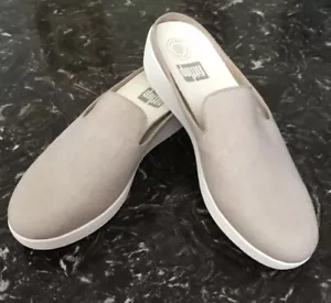 Fit Flop Superskate Mule Slip On Sneaker Beige Denim Woman's Size 10M. - Picture 1 of 5