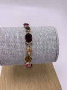 NWOT Brooks Brothers Gold tone  crystal holiday gems unsigned bracelet JC 616 - Picture 1 of 5