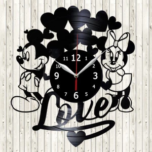Mickey Minnie Mouse Vinyl Record Wall Clock Decor Handmade 430 - Picture 1 of 12