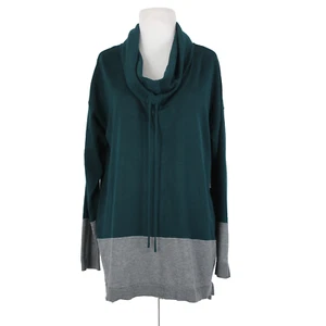 89th Madison NEW $54 Sz L Galapagos Green Gray Cowl Neck Rayon Poly Sweater - Picture 1 of 14
