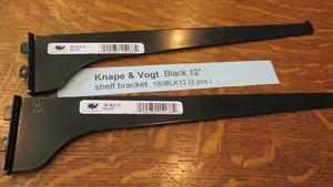 New KNAPE & VOGT 12" shelf bracket single ( 1 pc. ) BLACK 180BLK12 - Picture 1 of 3