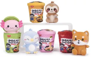 NEW OFFICIAL 7" KAWAII KUTIES IN NOODLE POT PLUSH ANIMAL RAMEN SOFT TOYS INSIDE - Picture 1 of 9