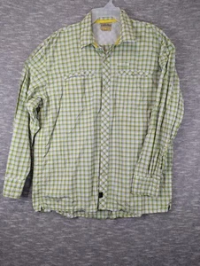 Camicia Cabelas Adulto XL Verde Plaid Pesca Caccia Ventilata Nylon Leggero  - Foto 1 di 9