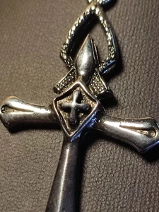 Halskette in Silber Jesus Christus Mittelalter Kreuzritter Glaube Religion groß - Bild 1 von 7