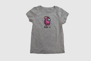 Among Us Youth Girls Purple Gaming Character Gray Shirt New S-XL - Picture 1 of 5