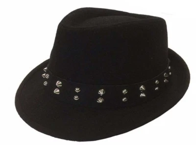 Vaquero Western Outback Ranger Aussie Lana Fieltro Remache Cubo Fedora Sombrero Gorra Foto 1 de 4