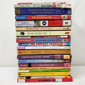 Newbery Chapter Books Lot 20 Homeschool Classroom Newberry Award Honor - Picture 1 of 16