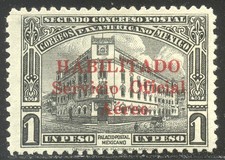 Mexico #CO10 Raro Firmato - 1929 1p Black