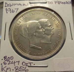 DANIMARCA 10 CORONE KM-856 1967 NON CIRCOLATE - Foto 1 di 2