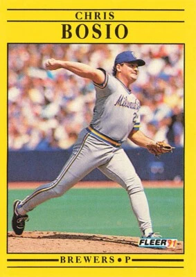 1991 Fleer Baseball #576 Chris Bosio  - Image 1 of 2