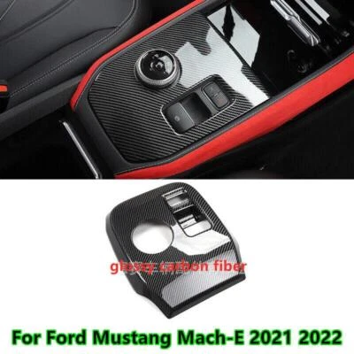 For Ford Mustang Mach E 2021 2022 Carbon Fiber Gear Shift Box Panel Cover Trim - Image 1 of 3