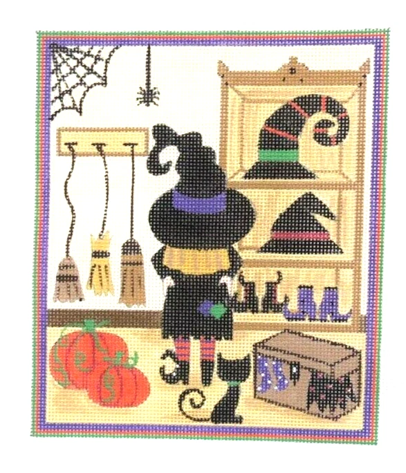 Alice Peterson Halloween Witch What Hat Handpainted Needlepoint Canvas 3719 - Image 1 of 1
