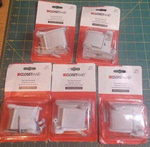 5 Pack New sealed ! White Wire Shelving Wall Bracket by Closetmaid 26620 - Picture 1 of 2