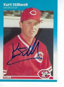KURT STILLWELL FIRMADO 1987 FLEER #215 - CINCINNATI ROJOS - Imagen 1 de 1