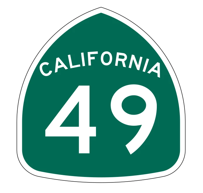 WINTER PARK PRODUCTS California State Route 49 Sticker Decal R1149 Highway Sign