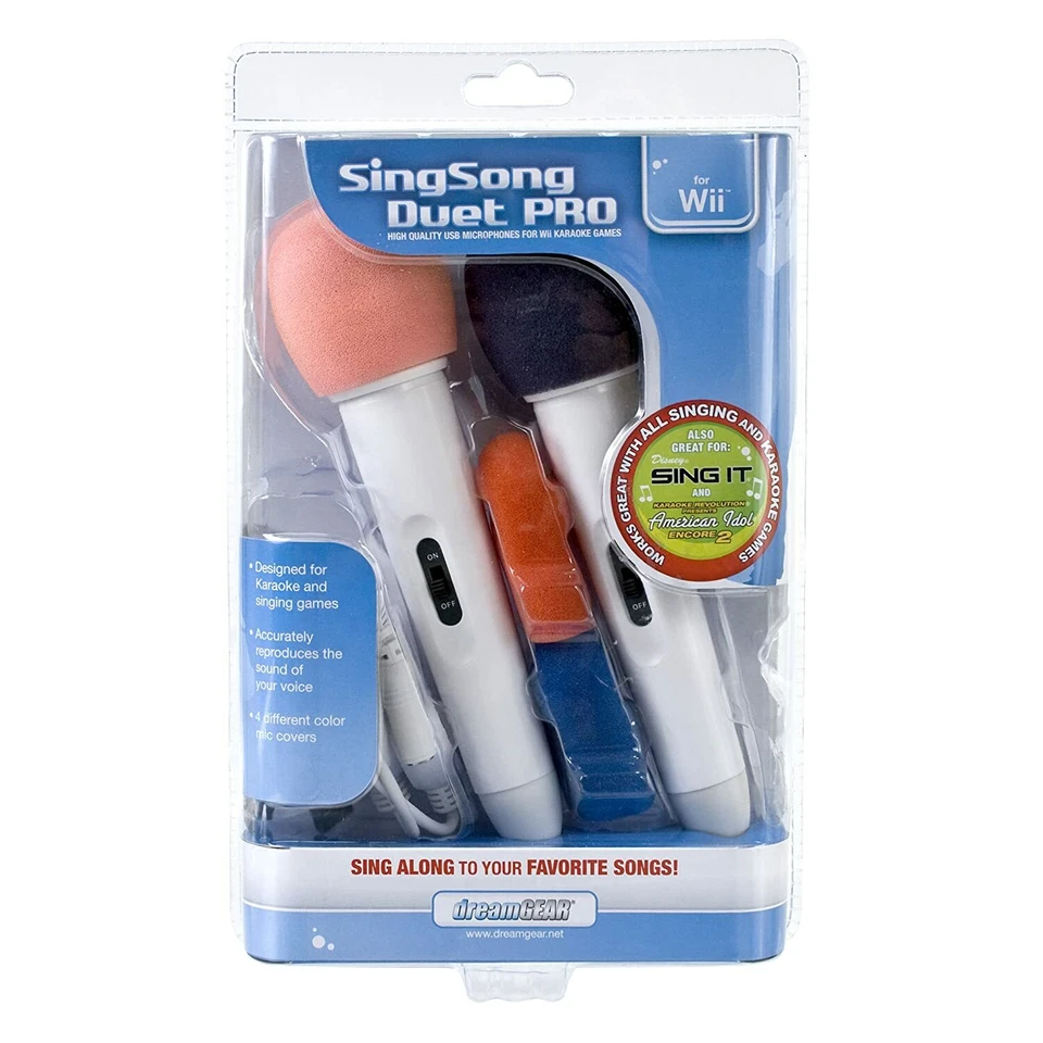 DreamGear Singsong Duet Dual Microphones & Sing It Game For Wii White New sealed - Image 1 of 1
