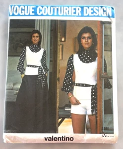 Vtg Vogue Valentino Sewing Pattern 2551 Misses 12 Pants Shorts Tunic Top Skirt - Picture 1 of 5