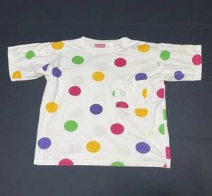 Vintage Center Aisle gepunktetes T-Shirt - klein weiß Sport 100 % Baumwolle - Bild 1 von 6