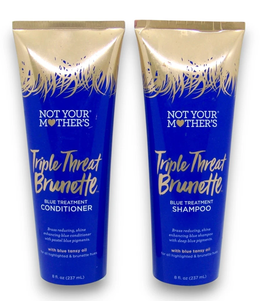 Not Your Mothers Triple Threat Brunette Blue Treatment Shampoo & Conditioner NEW - Image 1 of 3