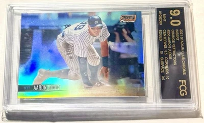 2021 Topps Stadium Club Aaron Judge #255 Orange Chrome Refractor */99. Yankees - Image 1 of 3