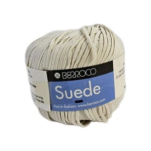 1 Ball Berroco Suede Worsted Ribbon Yarn Nylon White Color 372706 100% Nylon - Picture 1 of 4