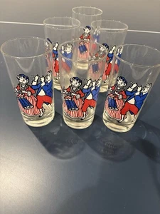 Vintage BORDEN Elsie Bicentennial Glass 6 pc. set + 1976 W Box FREE SHIPPING - Picture 1 of 5
