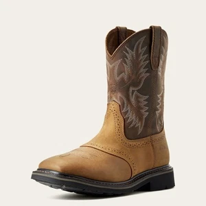 ARIAT Sierra breite eckige Zehenpartie Arbeitsstiefel Herren Größe 14D Leder Western Cowboy " - Bild 1 von 16
