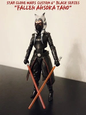 CUSTOM Star Clone Wars 6" Black Series "WHAT-IF" FALLEN AHSOKA TANO JEDI HUNTER - Image 1 of 4