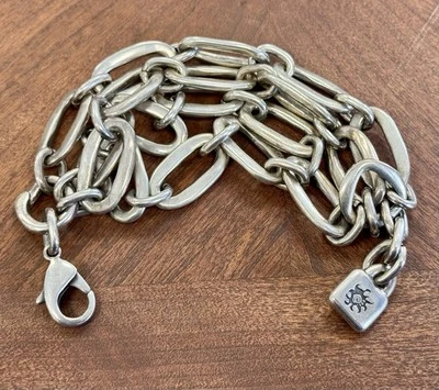 UNO DE 50 SILVER TRIPLE WRAP OVAL LINK BRACELET ~ NWOT ~ RARE ~ HTF - Image 1 of 4