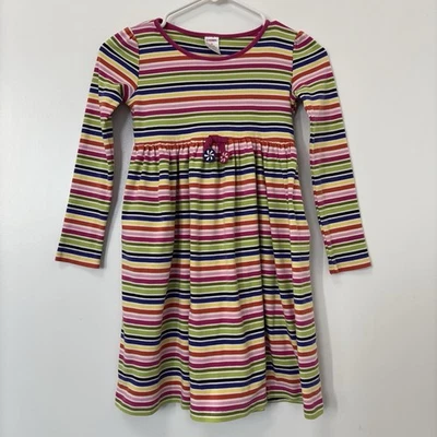 Gymboree ‘08 Rainbow Stripe Candy Long Sleeve Swing Dress Holidays Girl Sz 10 - Image 1 of 4